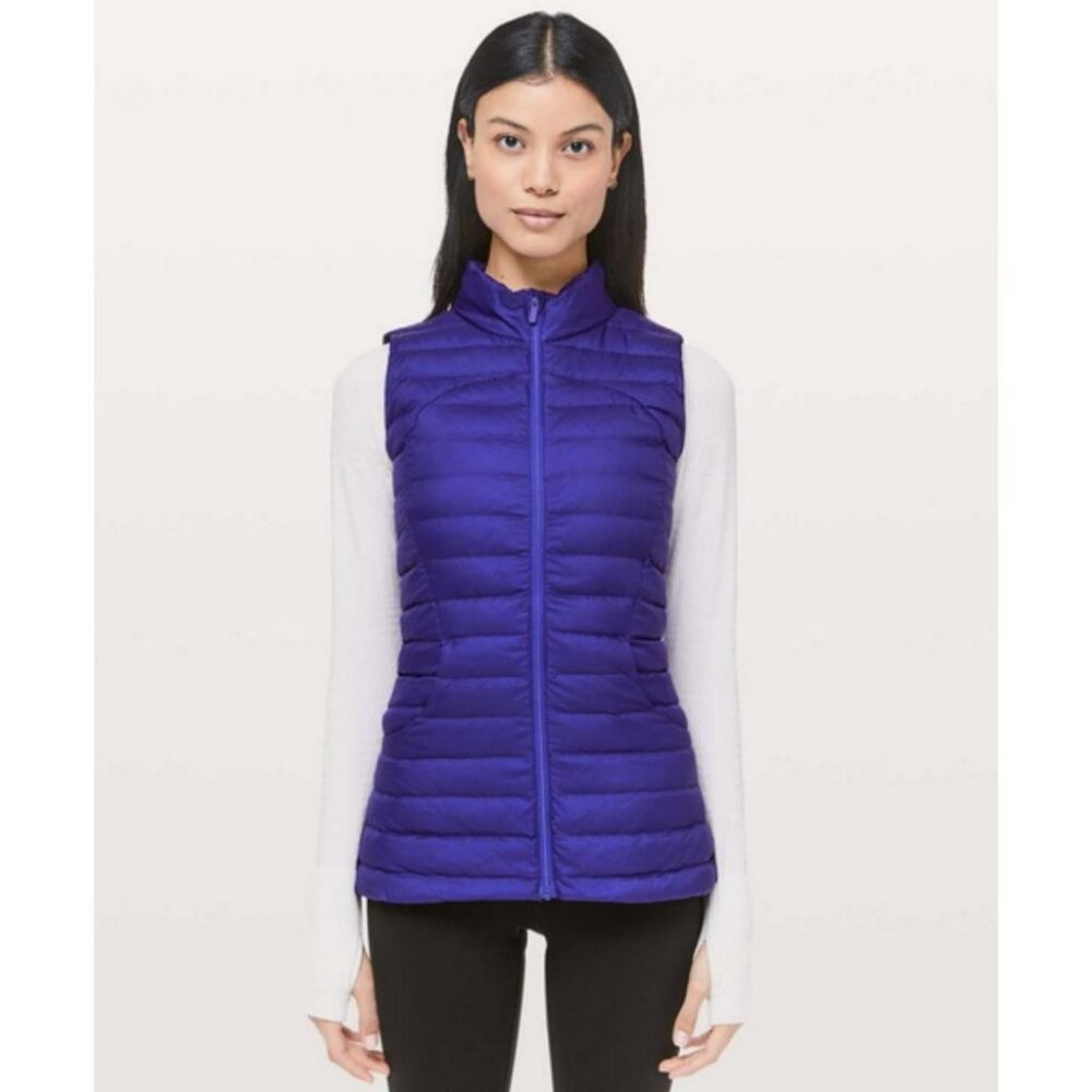 Lululemon Pack It Down Again Vest Lazurite Size 4 Glyde Goose Down